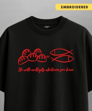 5 loaves 2 fishes — oversized unisex t shirt