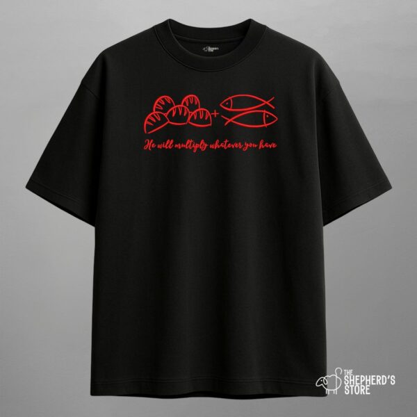 5 loaves 2 fishes — oversized unisex t shirt
