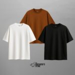 set of 3 plain oversized unisex tshirt