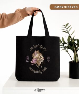 psalm 139:14 cotton canvas tote bag