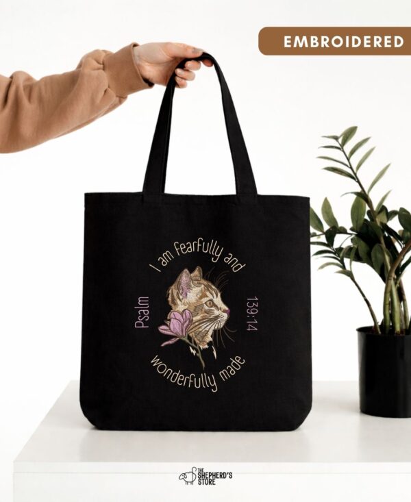 psalm 139:14 cotton canvas tote bag