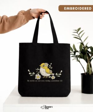 his mercies are new cotton canvas tote bag