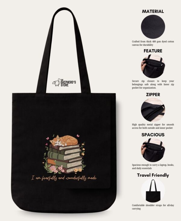 fearfully & wonderfully made cotton canvas tote bag