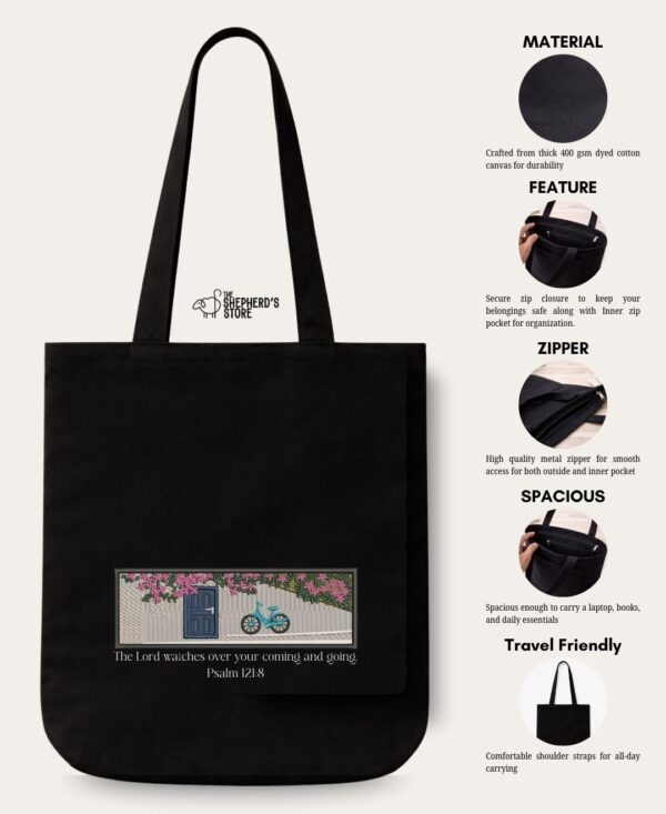 the lord watches over you cotton canvas tote bag
