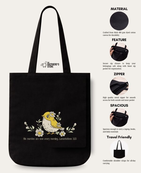 his mercies are new cotton canvas tote bag
