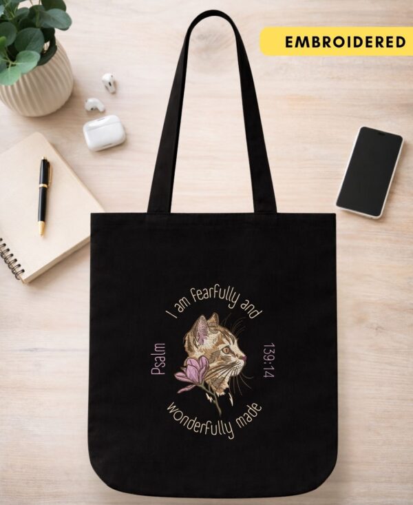 psalm 139:14 cotton canvas tote bag
