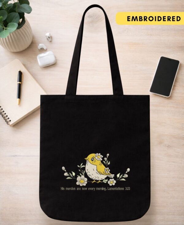 his mercies are new cotton canvas tote bag