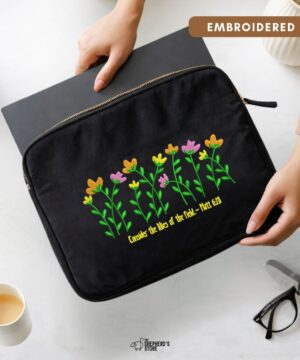 consider the lilies laptop sleeve
