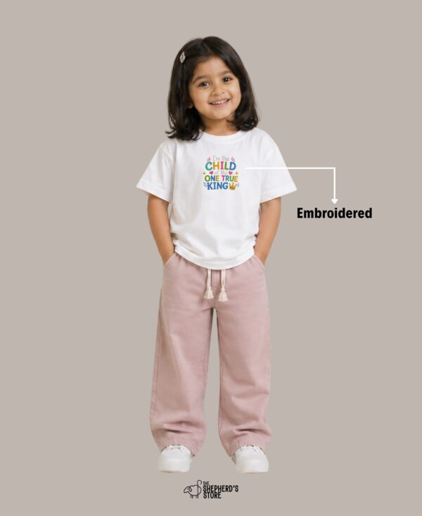 child of one true king — embroidered oversized kids t shirt