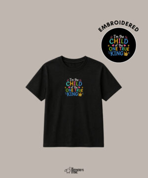 child of one true king — embroidered oversized kids t shirt