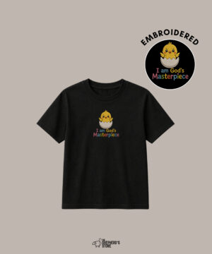 god’s masterpiece — embroidered oversized kids t shirt