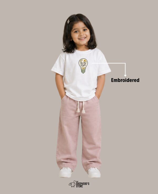 be the light — embroidered oversized kids t shirt