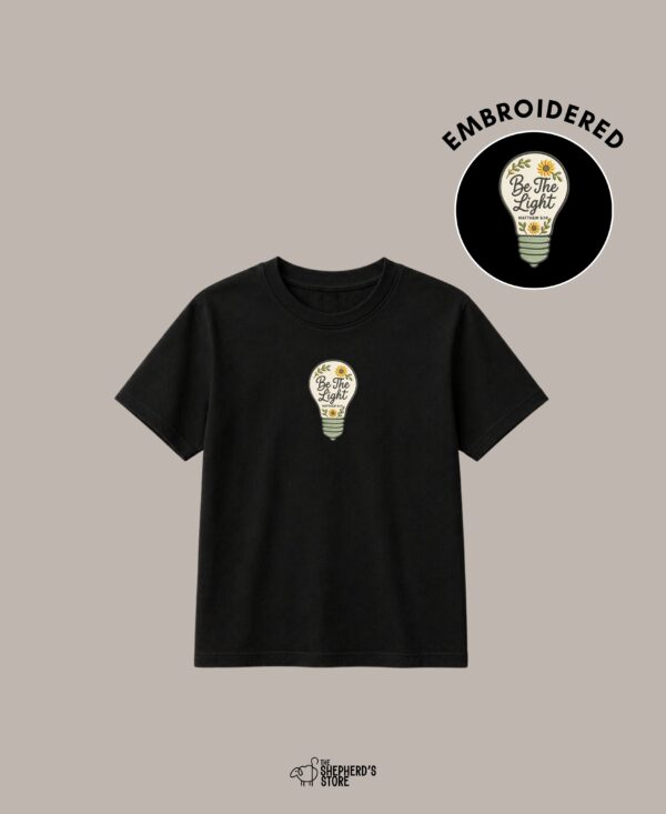 be the light — embroidered oversized kids t shirt