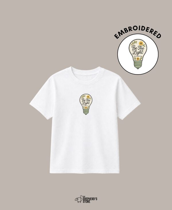 be the light — embroidered oversized kids t shirt