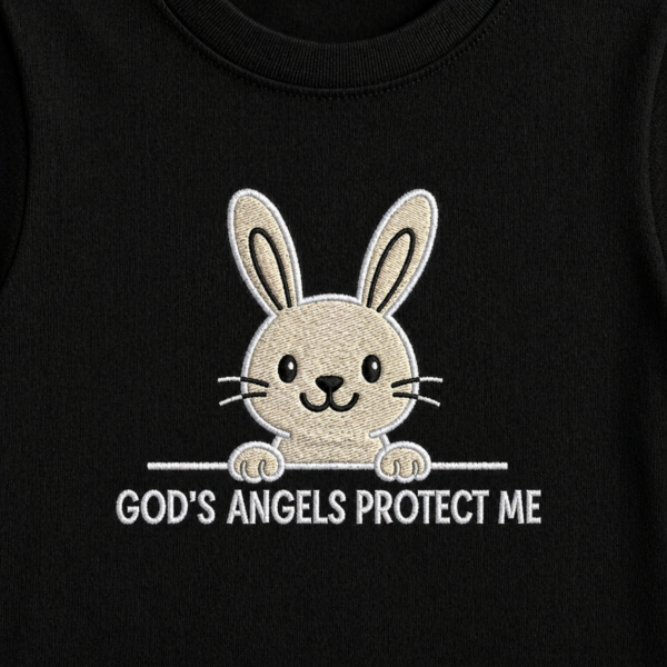 god’s angel protect me — embroidered oversized kids t shirt