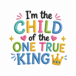 child of one true king — embroidered oversized kids t shirt