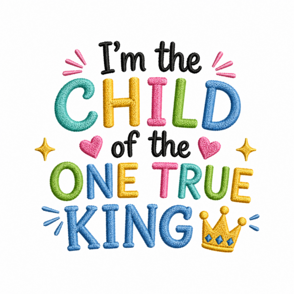 child of one true king — embroidered oversized kids t shirt