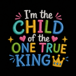 child of one true king — embroidered oversized kids t shirt