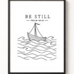 be still – psalm 46:10 embroidered frame