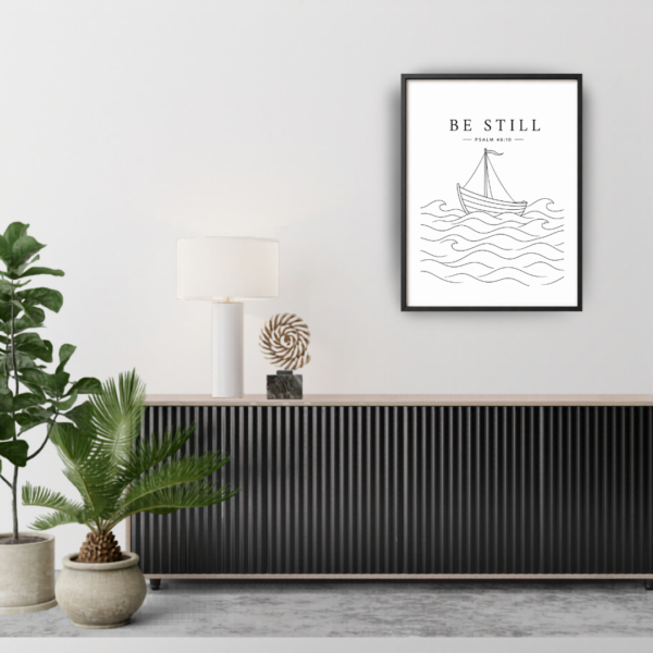 be still – psalm 46:10 embroidered frame