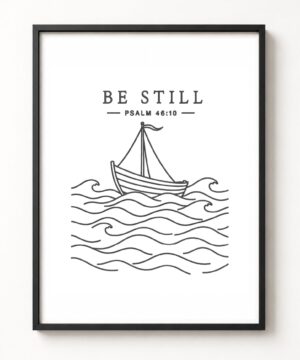 be still – psalm 46:10 embroidered frame