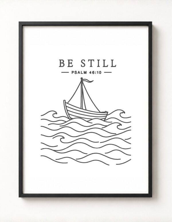 be still – psalm 46:10 embroidered frame