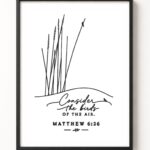 consider the birds – matthew 6:26 embroidered frame