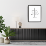john 3:16 embroidered frame