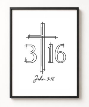 john 3:16 embroidered frame