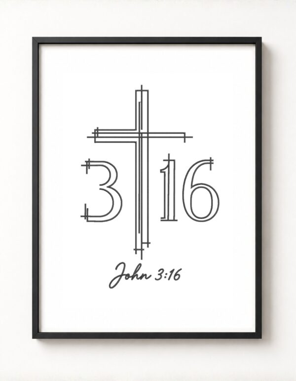 john 3:16 embroidered frame